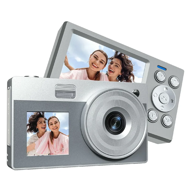 x20-2-8-inch-front-1-4-inch-rear-screen-hd-video-recording-ccd-portable-digital-camera-with-32gb-card-card-reader-grey-for-travel-and-everyday-photography-main Digital Camera main product image