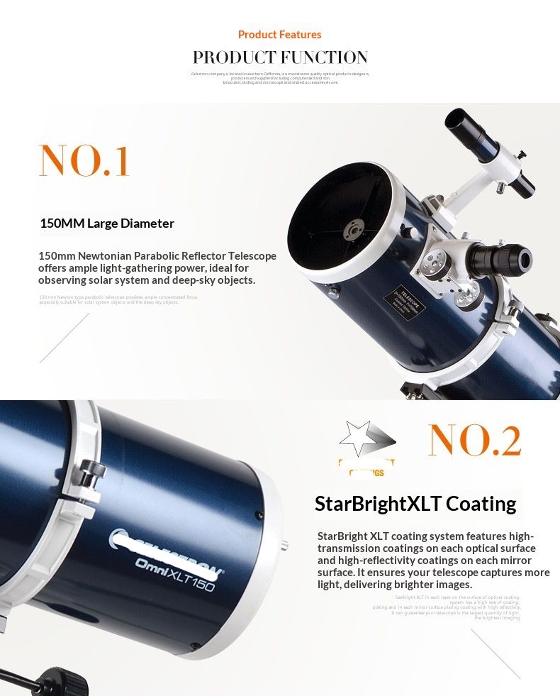 XLT150 150mm Astronomical Telescope Multi-Coated 8 Field product detail 2