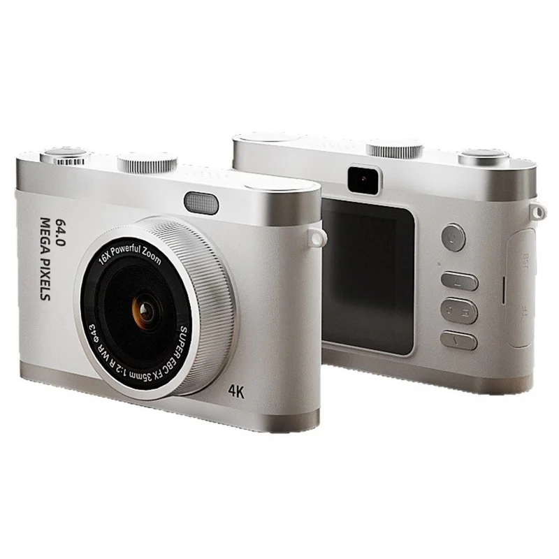 y03-for-students-2-4-inch-digital-camera-entry-level-retro-ccd-dual-front-rear-hd-camera-white-for-travel-and-everyday-photography-main HD Camera main product image