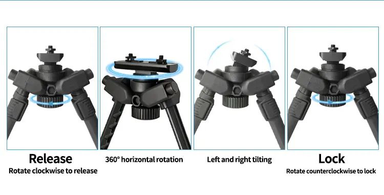 20mm Black Lightweight Tactical Tripod with Aluminum Alloy product detail 4