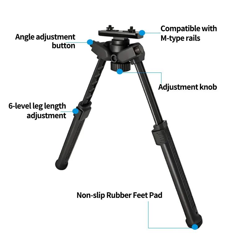 20mm Black Lightweight Tactical Tripod with Aluminum Alloy product detail 6
