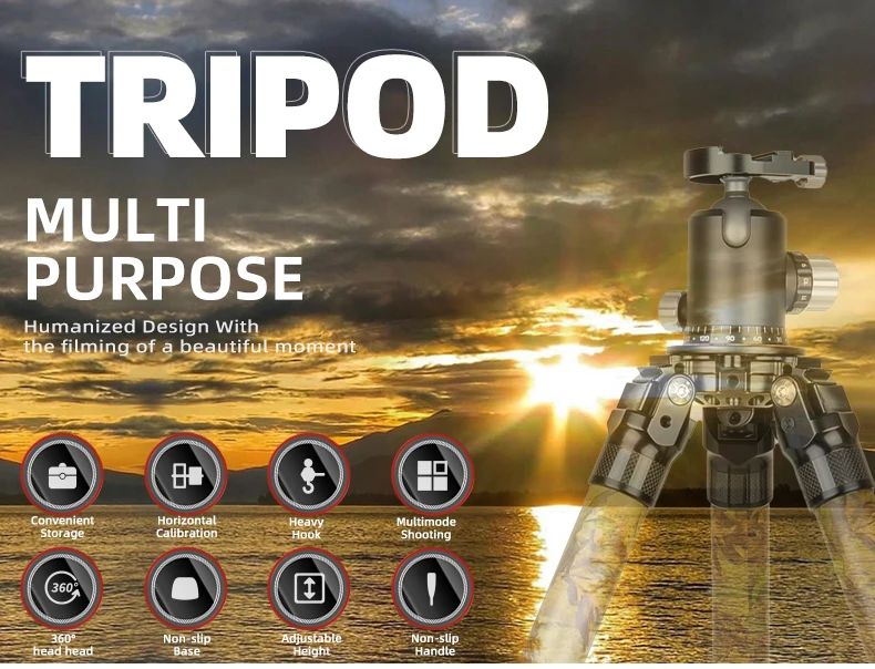 Acceptable Camouflage Carbon Fiber Tripod product detail 1