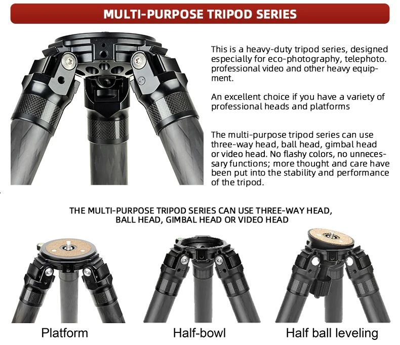 Acceptable Camouflage Carbon Fiber Tripod product detail 12