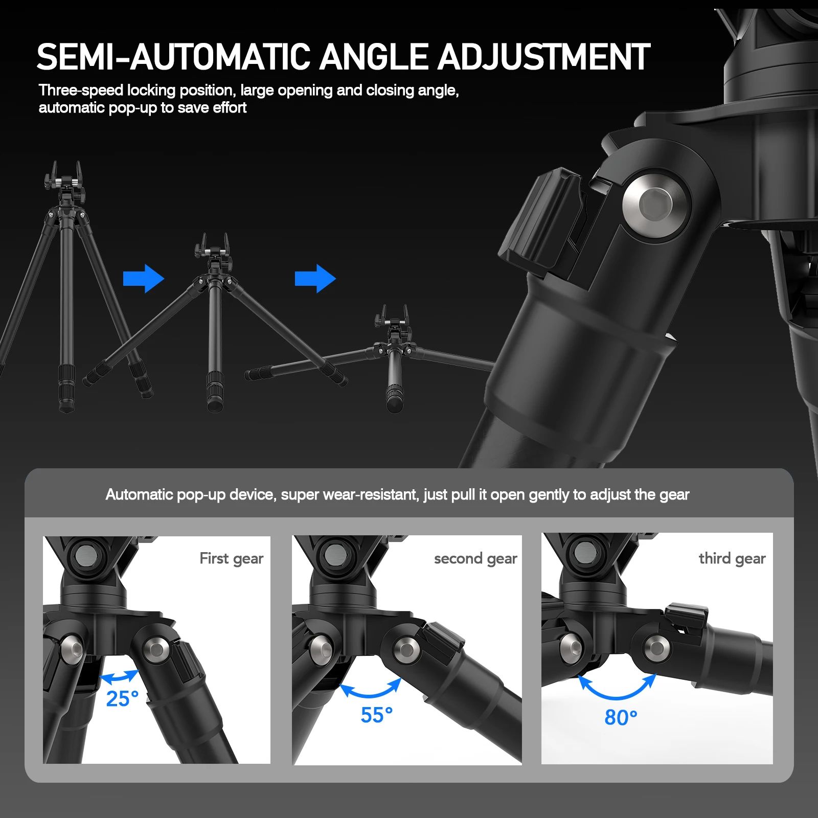 Aluminum Alloy PRS Shooting Tripod Hunting Crossbow Rest product detail 4