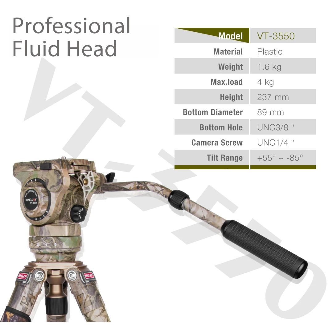 C86M Portable Camouflage Camera Tripod with Fuild Head product detail 5