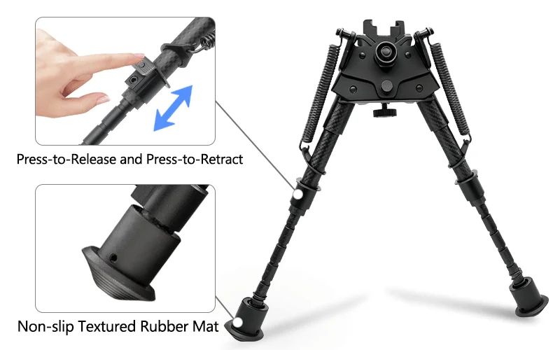 Carbon Fiber Hunting Tripod with Adapter Portable 6 product detail 3