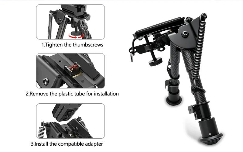 Carbon Fiber Hunting Tripod with Adapter Portable 6 product detail 5