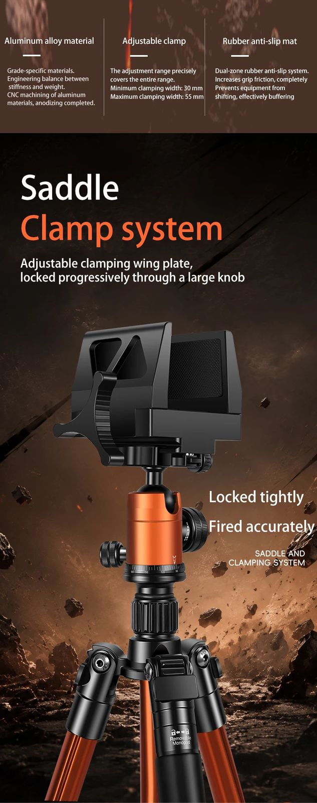 Clamp Saddle Aluminum Tripod Mount Adapter Precision product detail 2