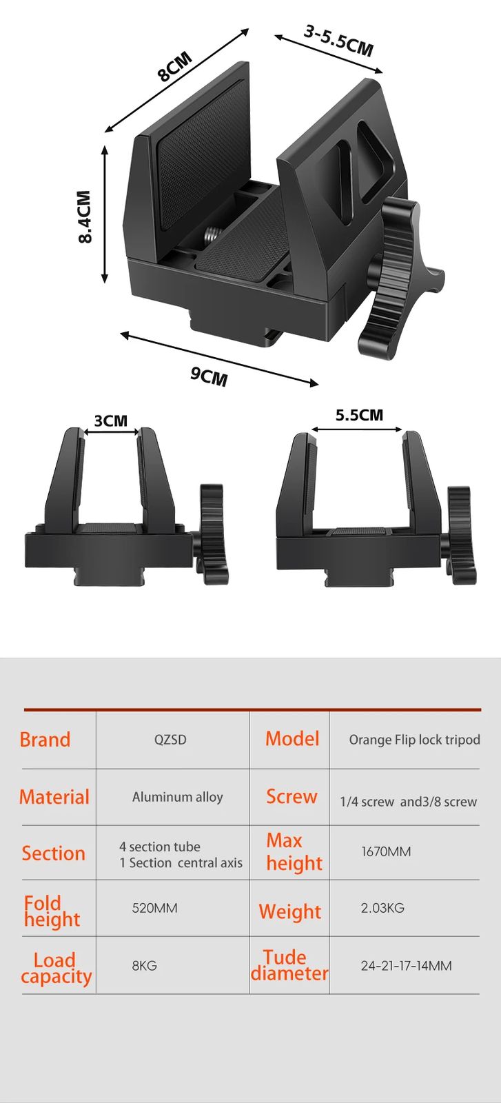 Clamp Saddle Aluminum Tripod Mount Adapter Precision product detail 4
