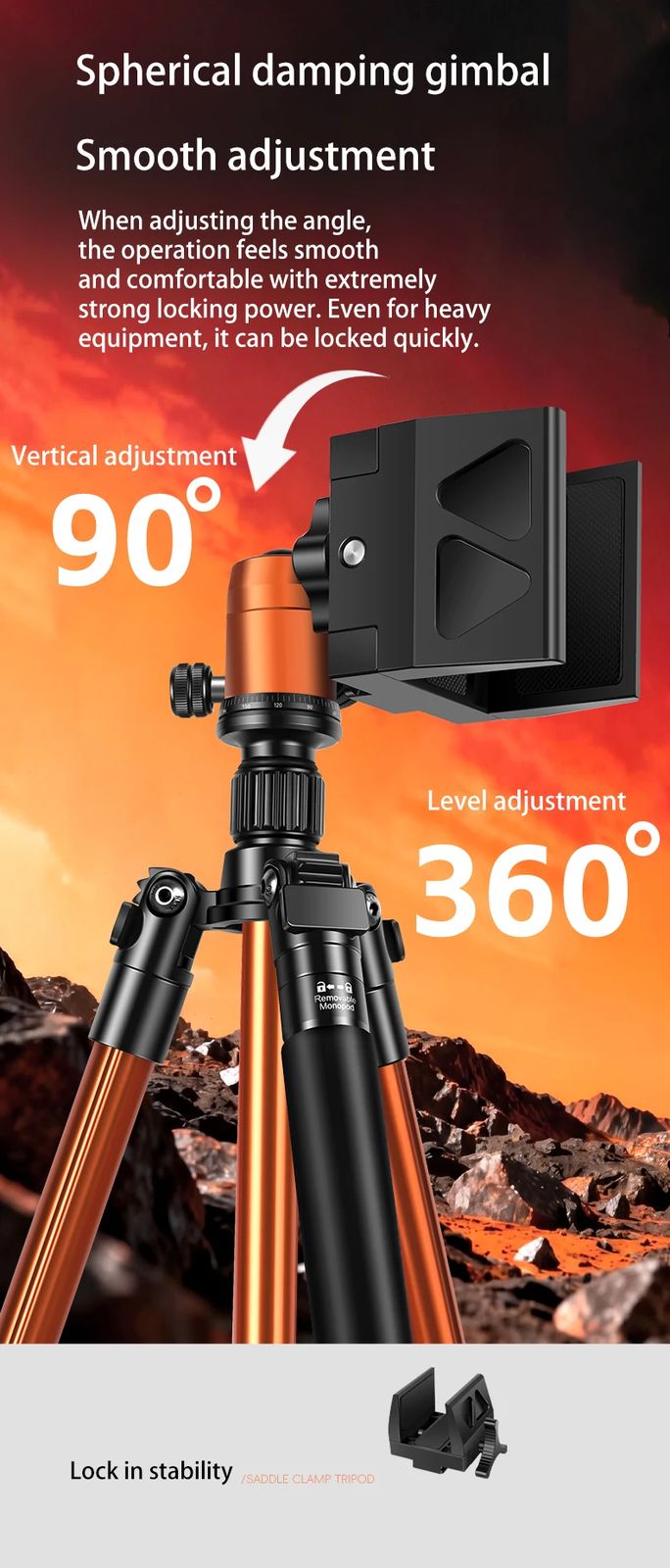 Clamp Saddle Aluminum Tripod Mount Adapter Precision product detail 5