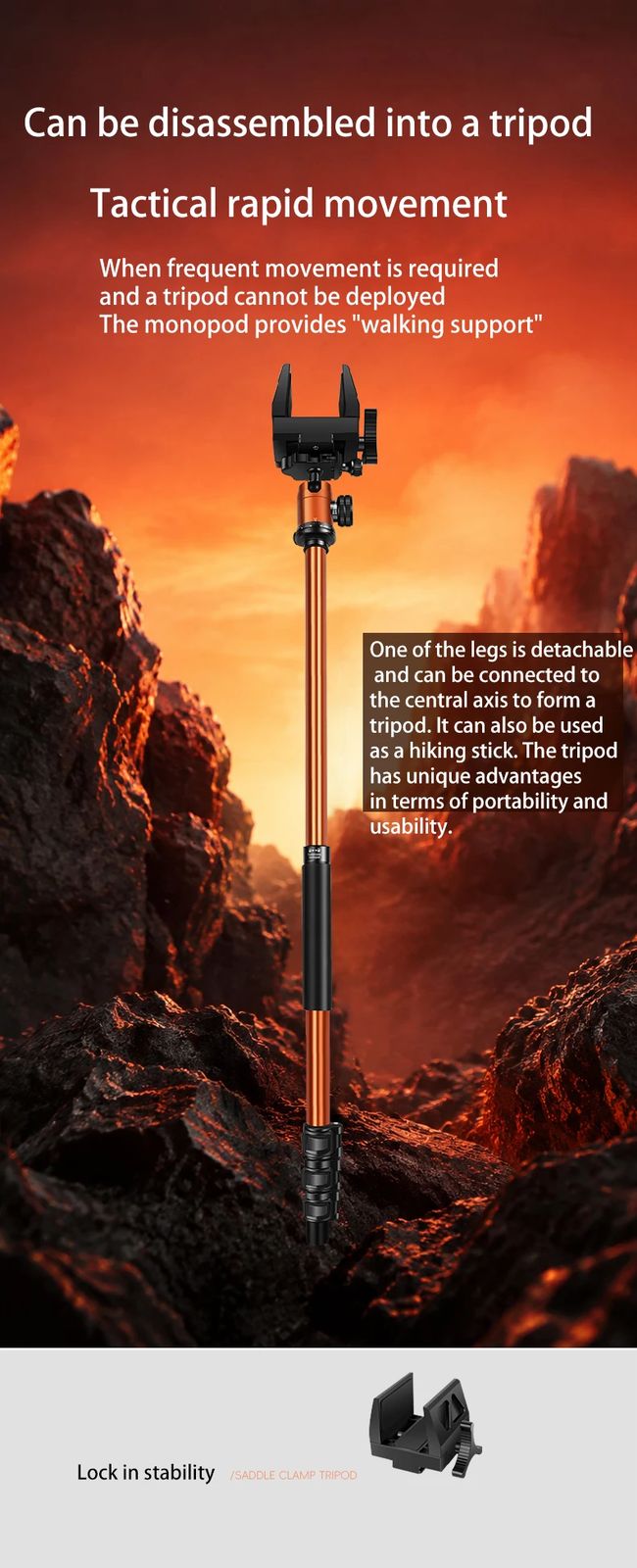 Clamp Saddle Aluminum Tripod Mount Adapter Precision product detail 8