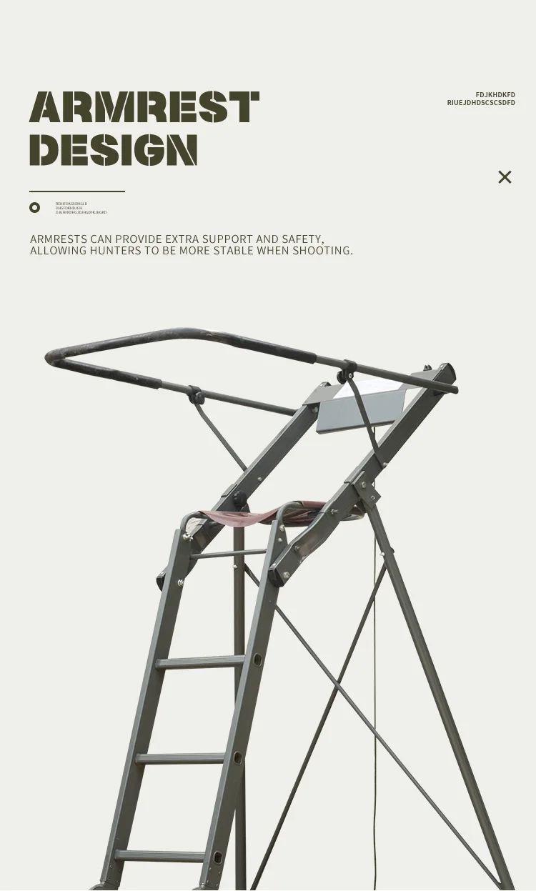 Factory Supply Aluminum Hunting Tripod Ladder Lightweight product detail 3