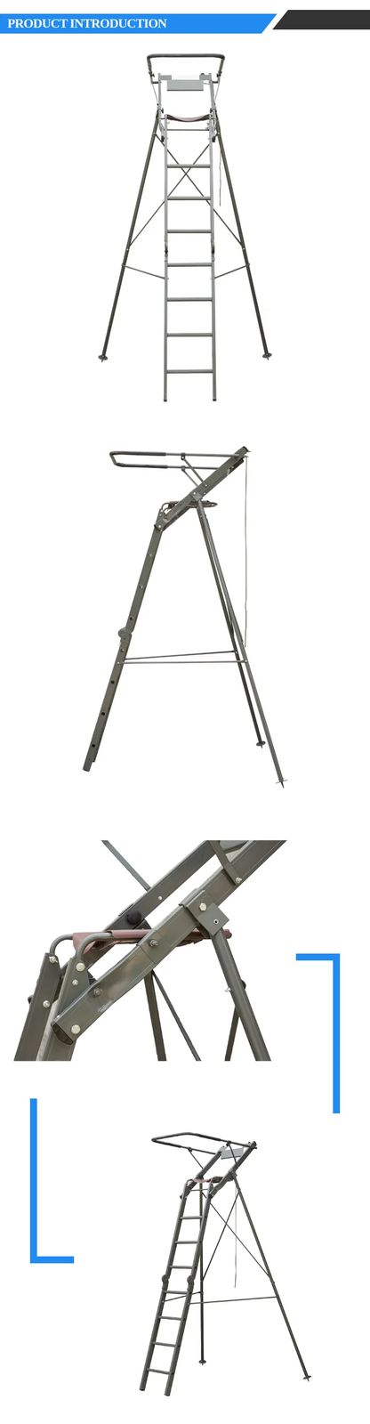 Foldable Aluminum Deer Hunting Tripod Ladder Stand Outdoor product detail 1