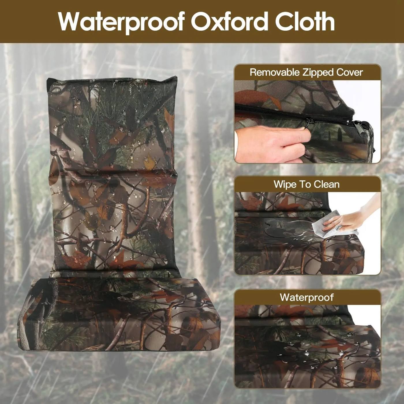 Foldable Camouflage Waterproof Oxford Cloth Tree Stand Seat product detail 5