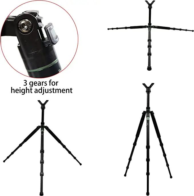 Green Hunting Tripod Shooting Stick with 2 Pcs product detail 1