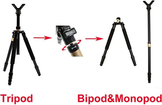 Green Hunting Tripod Shooting Stick with 2 Pcs product detail 3