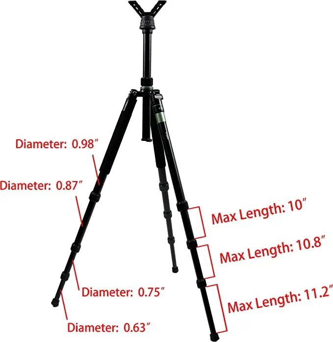 Green Hunting Tripod Shooting Stick with 2 Pcs product detail 5