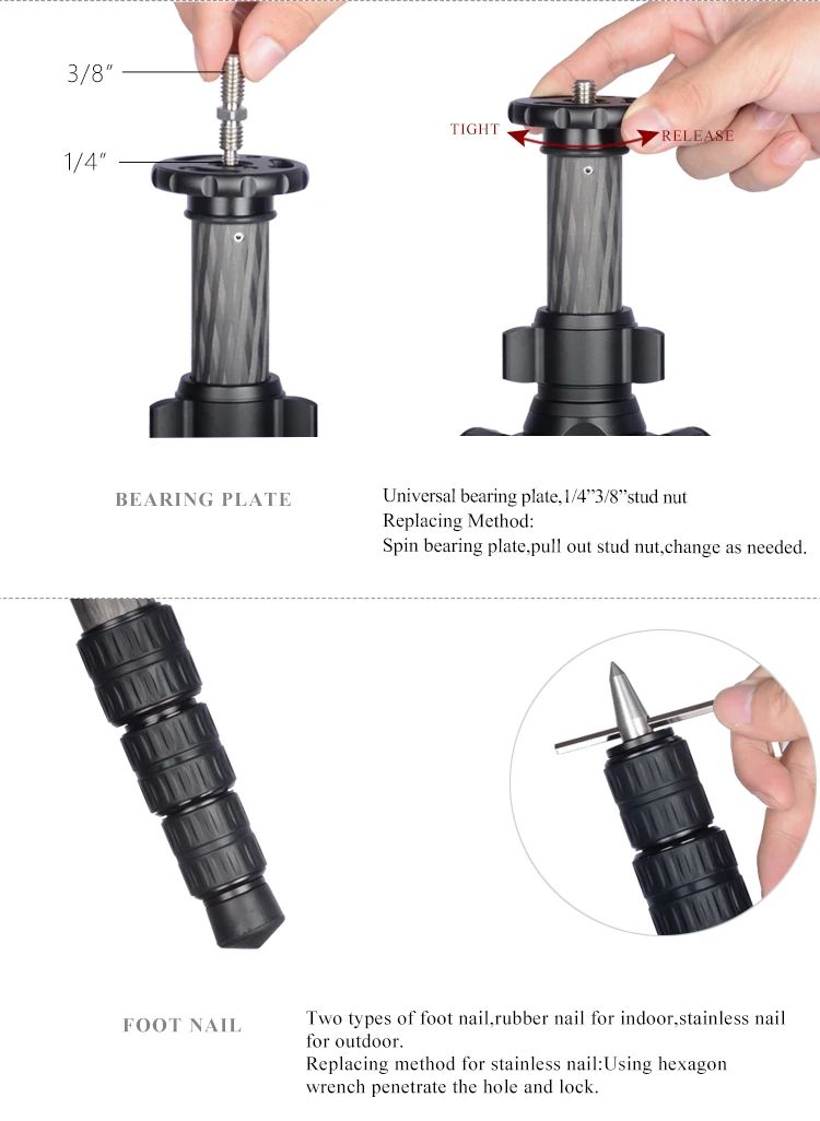 Heavy Duty Hunting Video Digital Dslr Carbon Fiber product detail 3
