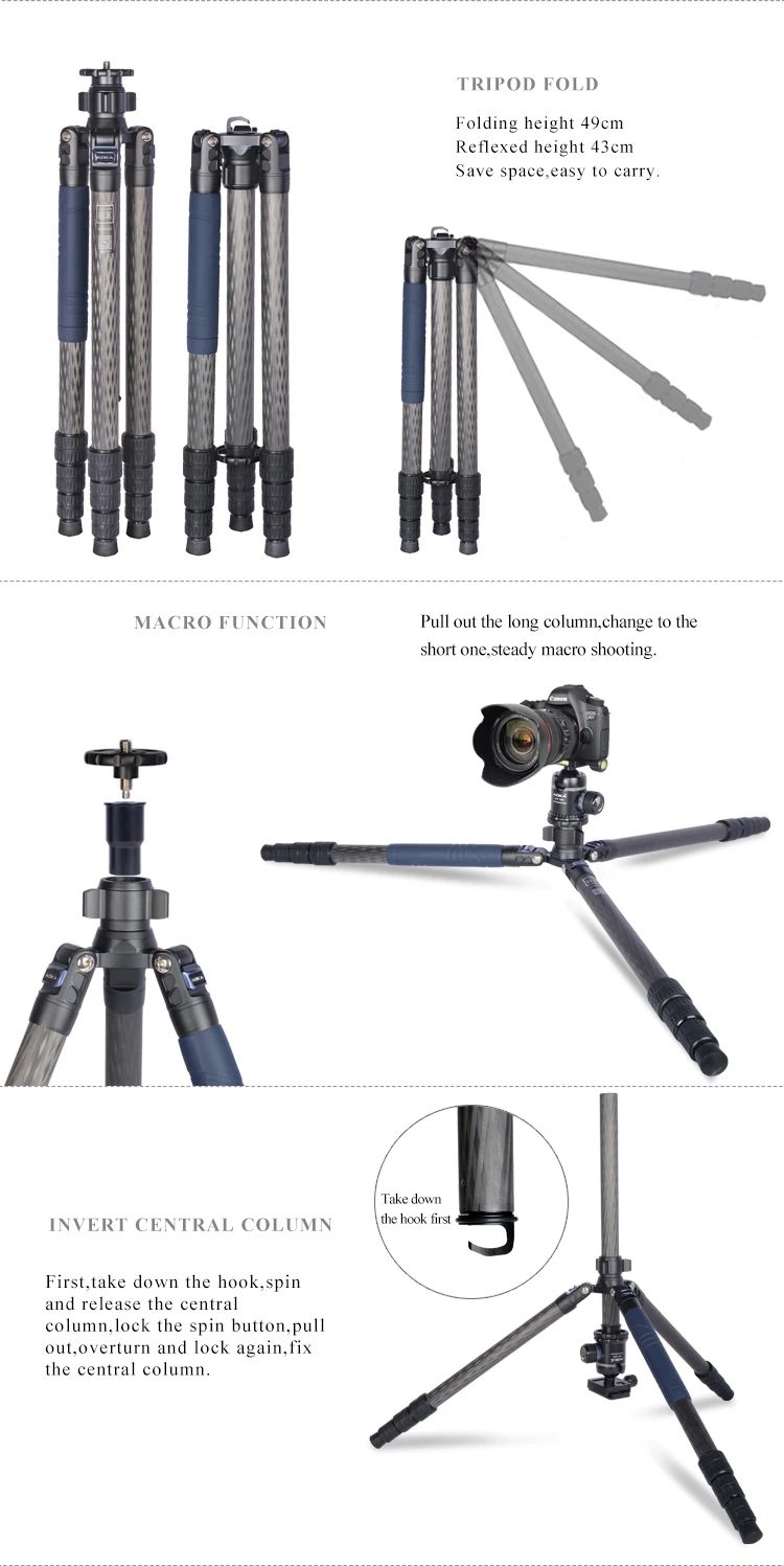 Heavy Duty Hunting Video Digital Dslr Carbon Fiber product detail 4