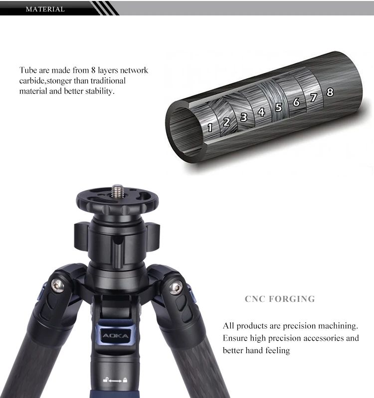 Heavy Duty Hunting Video Digital Dslr Carbon Fiber product detail 6