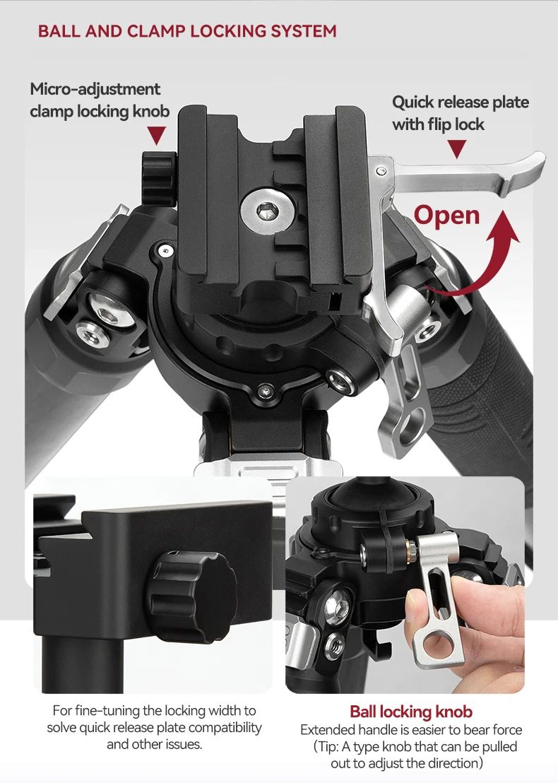 Heavy Duty Professional Adjustable Carbon Fiber Hunting product detail 3