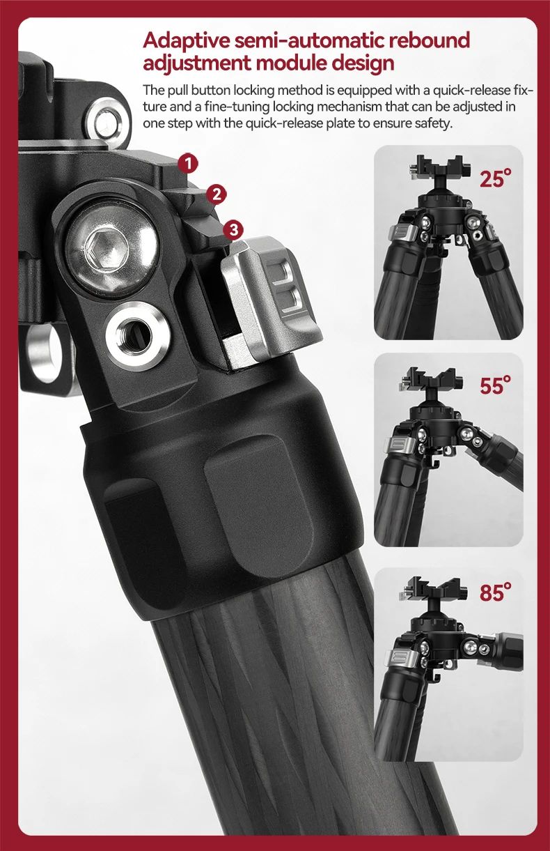 Heavy Duty Professional Adjustable Carbon Fiber Hunting product detail 4