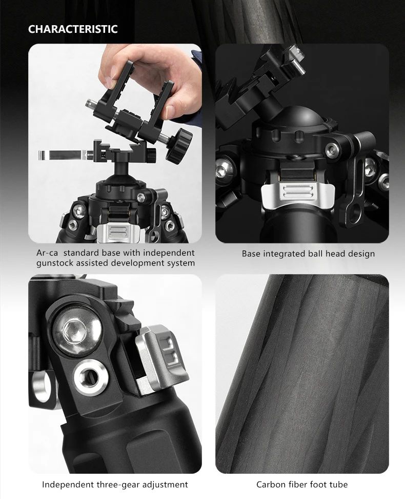 Heavy Duty Professional Adjustable Carbon Fiber Hunting product detail 11