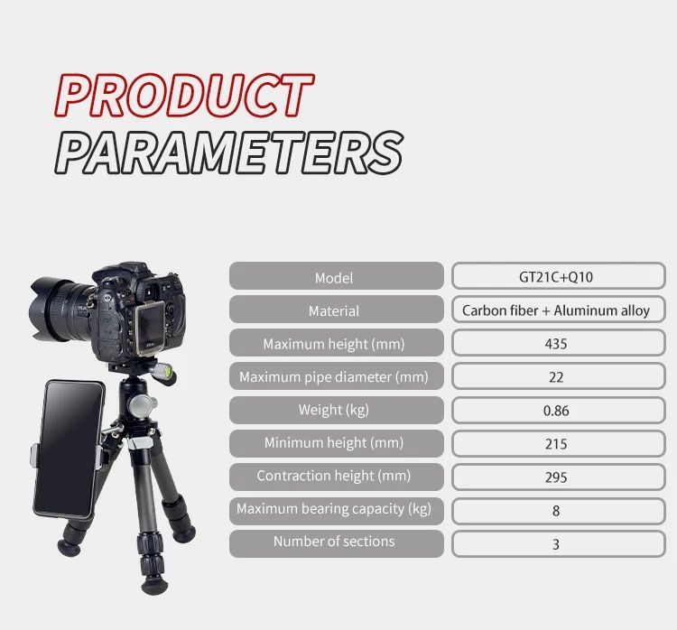 Mini Carbon Fiber Shooting Tripod with Ball Head product detail 4