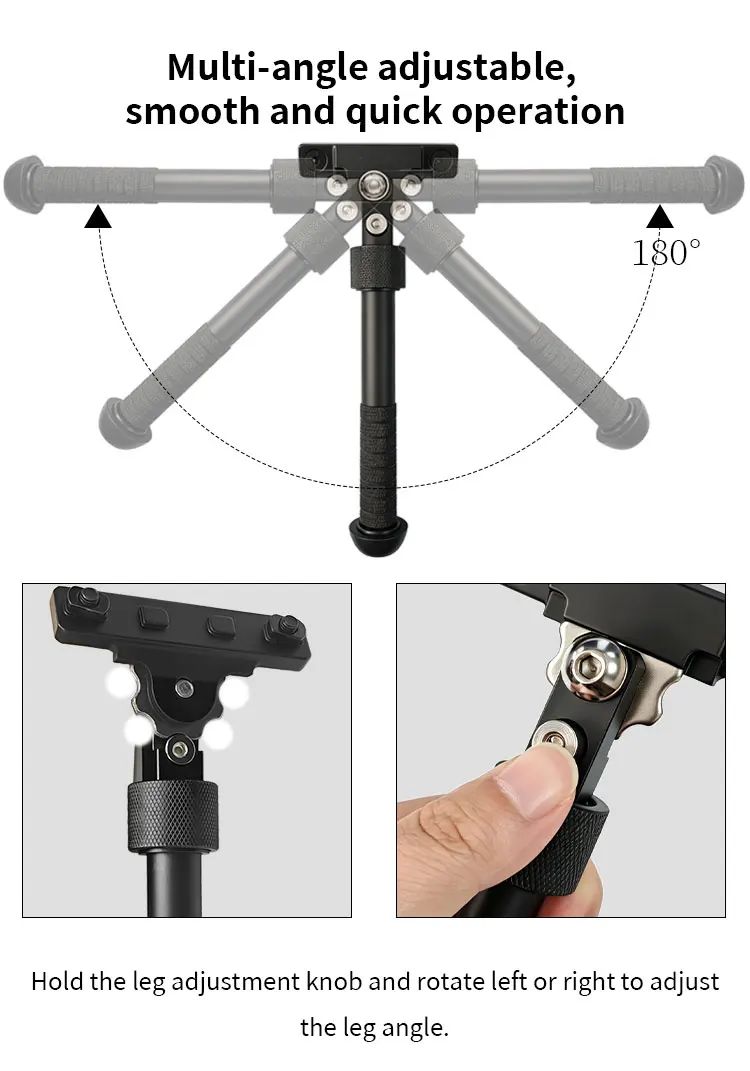 New Design Aluminum Alloy V8 Split Tripod Tactical product detail 3