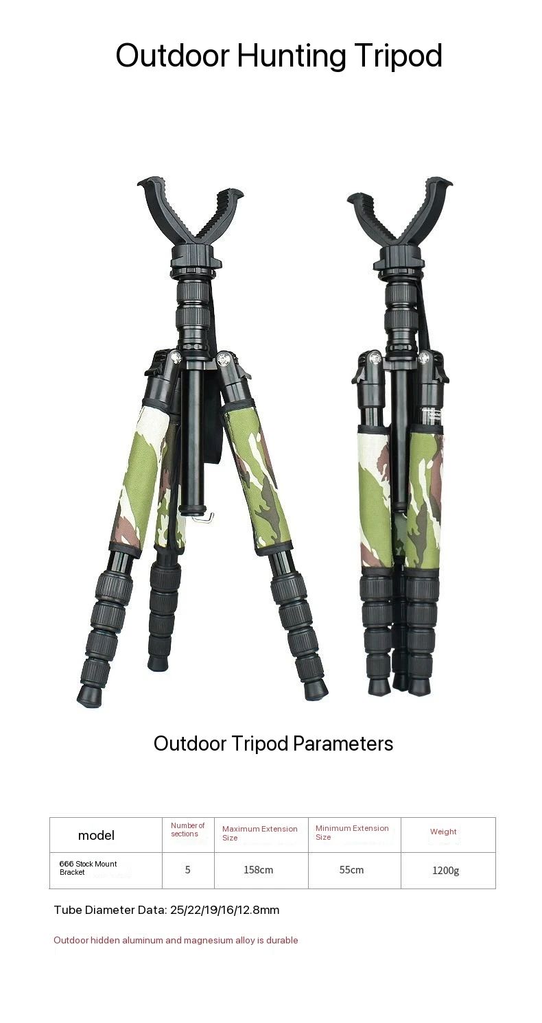 Optics Camouflage V-Type Tactical Tripod Foldable product detail 6