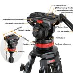 Professional TA190H Aluminum Camera Tripod Fluid Head gallery image 2