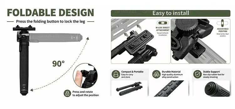 Tactical Tripod for Outdoor Shooting Sight Scope Bracket product detail 4