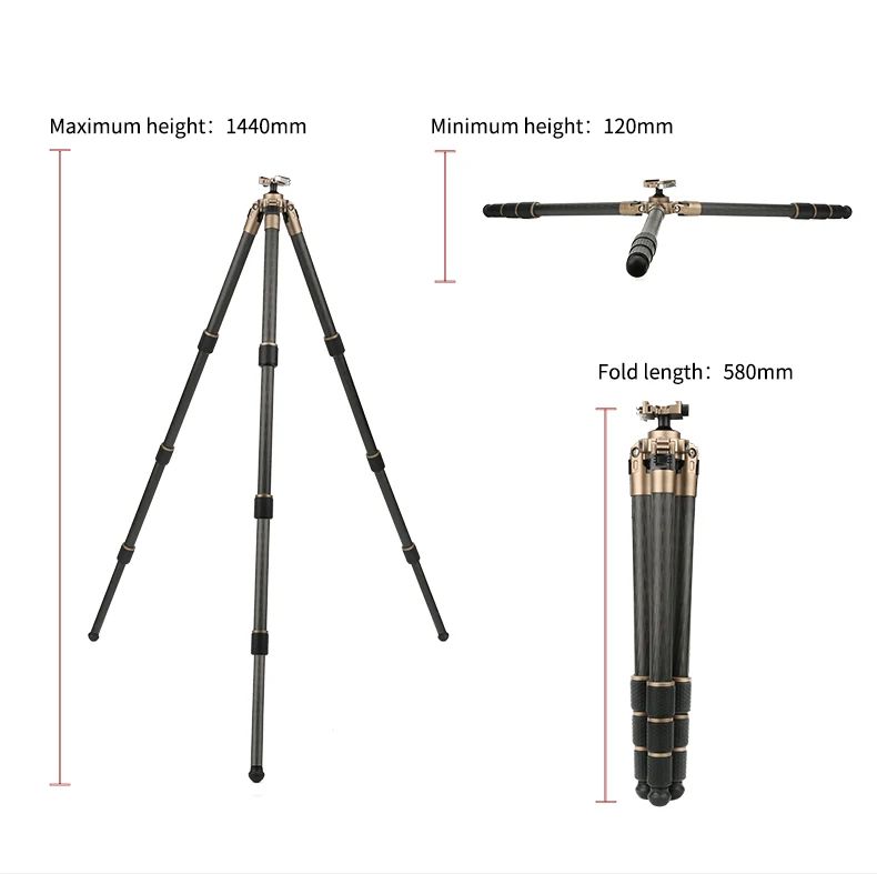 TE406 Professional Heavy Duty Carbon Fiber Camera Tripod product detail 8