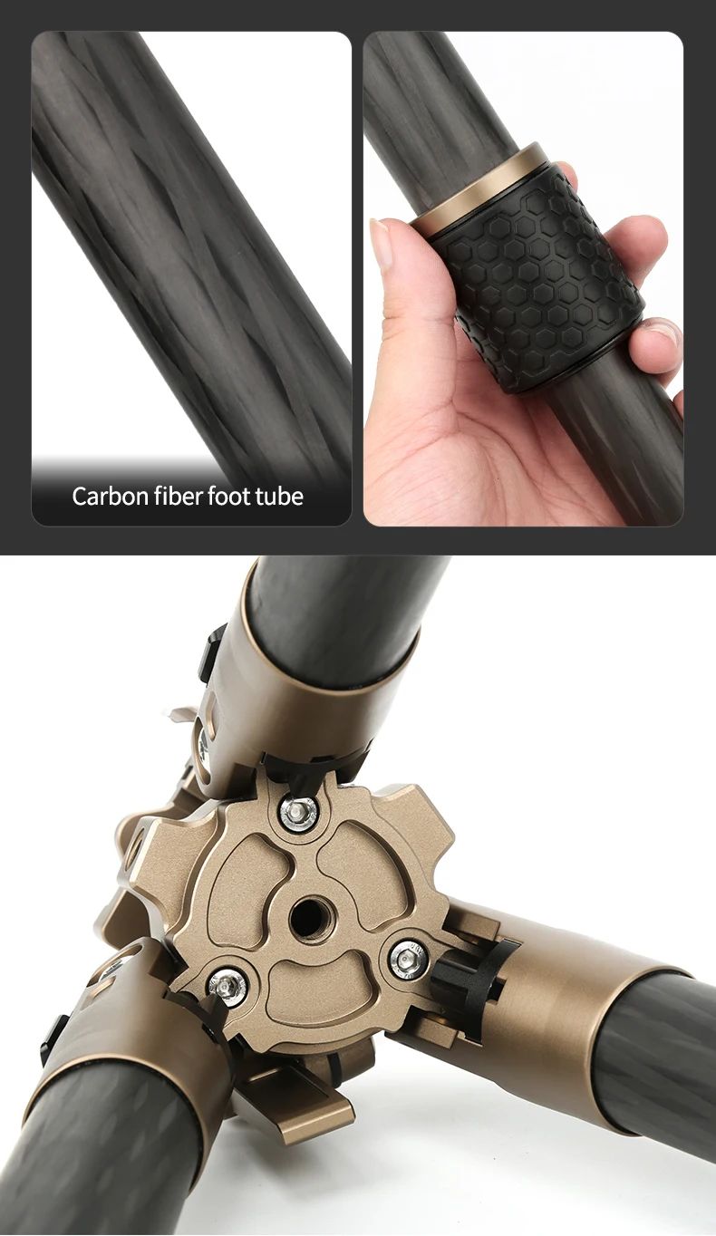 TE406 Professional Heavy Duty Carbon Fiber Camera Tripod product detail 9