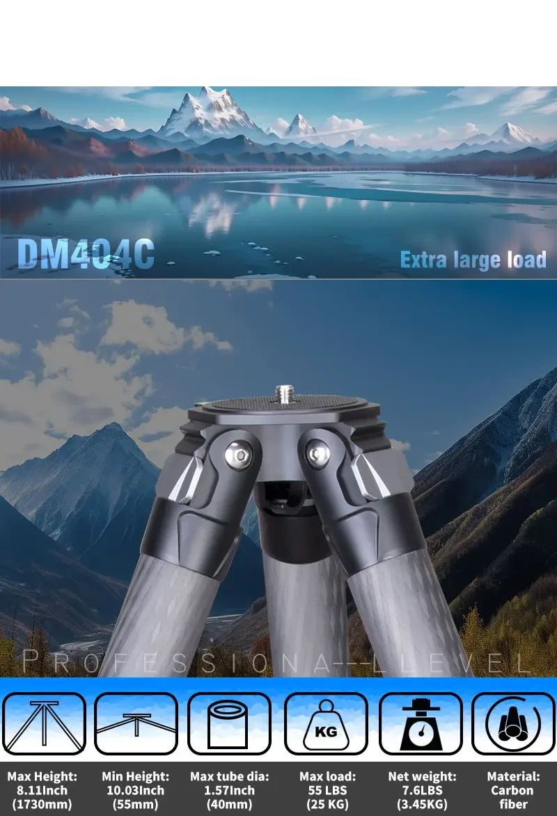 The Newest Heavy Duty Carbon Fiber Tripod With product detail 1