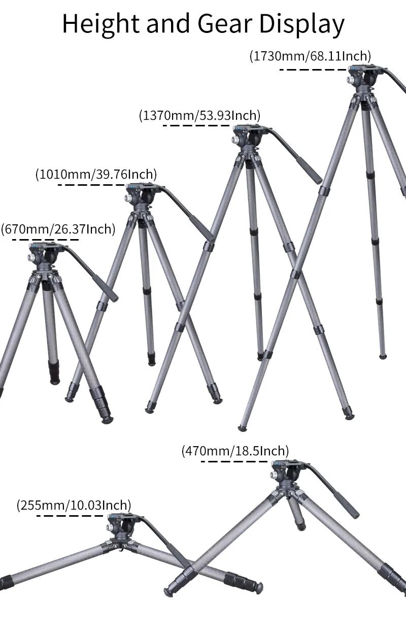 The Newest Heavy Duty Carbon Fiber Tripod With product detail 3