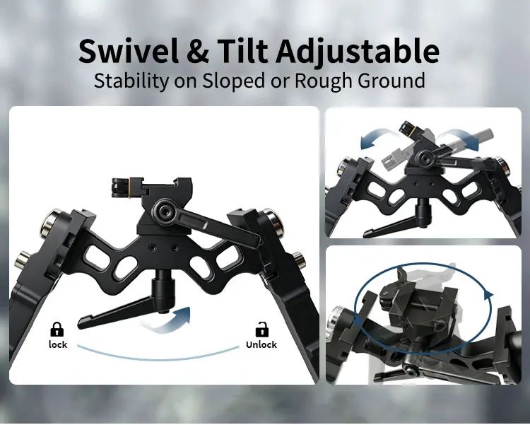 Tripod Tactical Aluminum Alloy Black 7.5"-9.25" Big V9 product detail 2