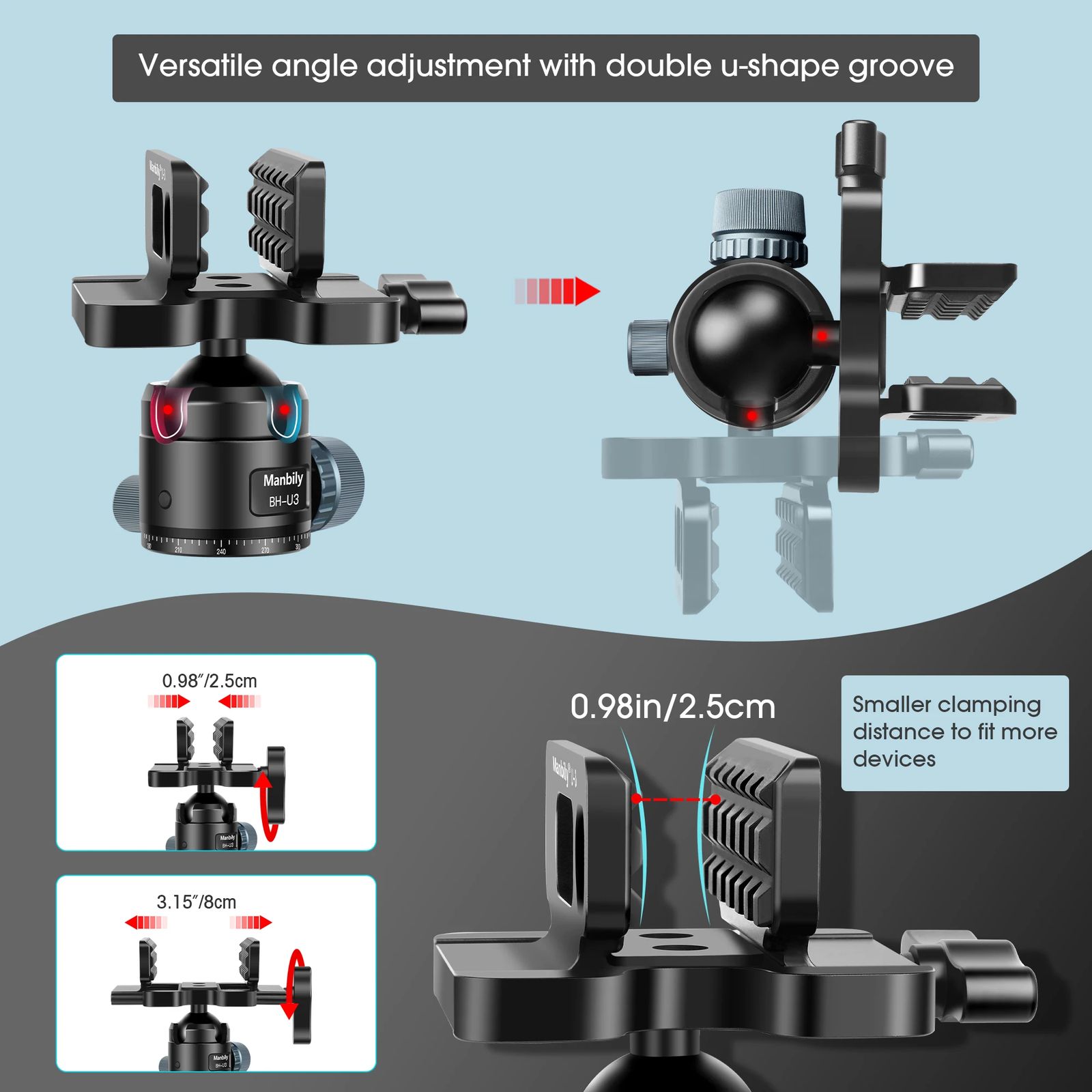 WZ-324 Carbon Fiber Tripod & BH-U3 Saddle Ball product detail 7